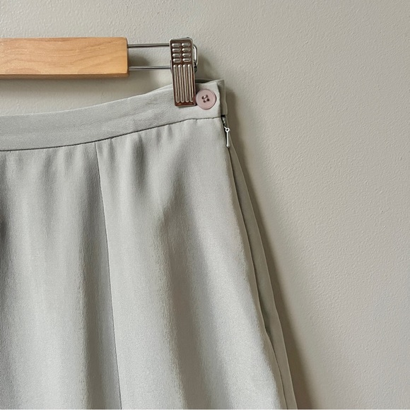 Vintage Gray Silk Skirt Women's 10 Short Scandi Minimalist Feminine Classic Work - Picture 8 of 12